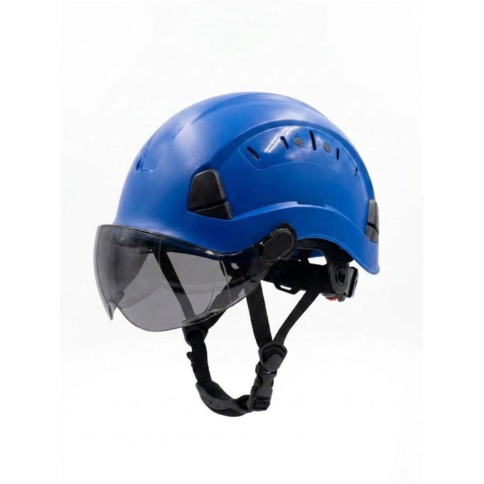 Al-Gard SF06BG ABS EN397 & Z89.1 Safety Helmet w/ EN16321 & Z87+ Protective Visor, Blue/Grey