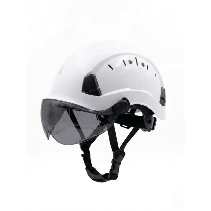Al-Gard SF06WG ABS EN397 & Z89.1 Safety Helmet w/ EN16321 & Z87+ Protective Visor, White/Grey
