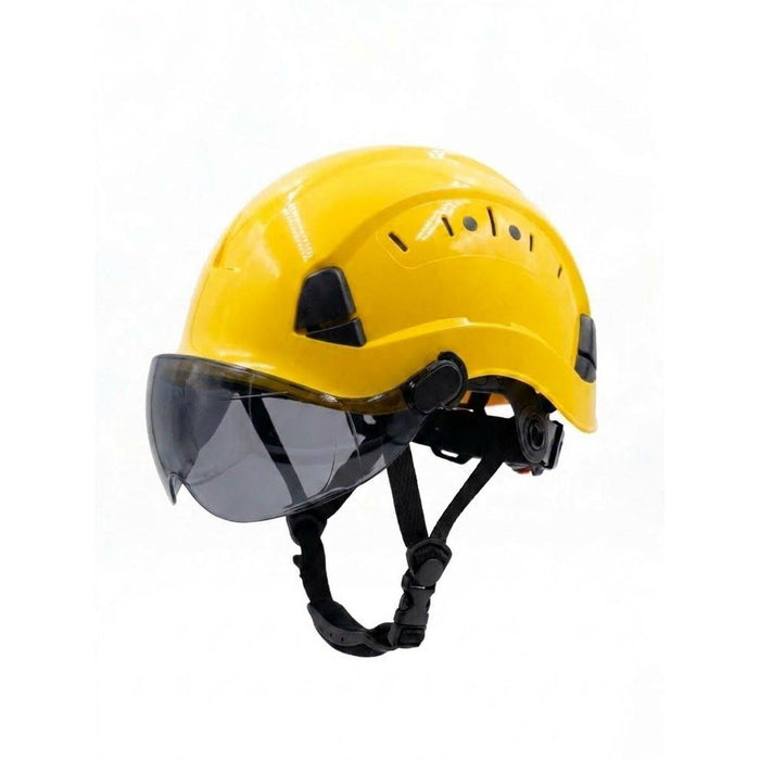 Al-Gard SF06YG ABS EN397 & Z89.1 Safety Helmet w/ EN16321 & Z87+ Protective Visor, Yellow/Grey