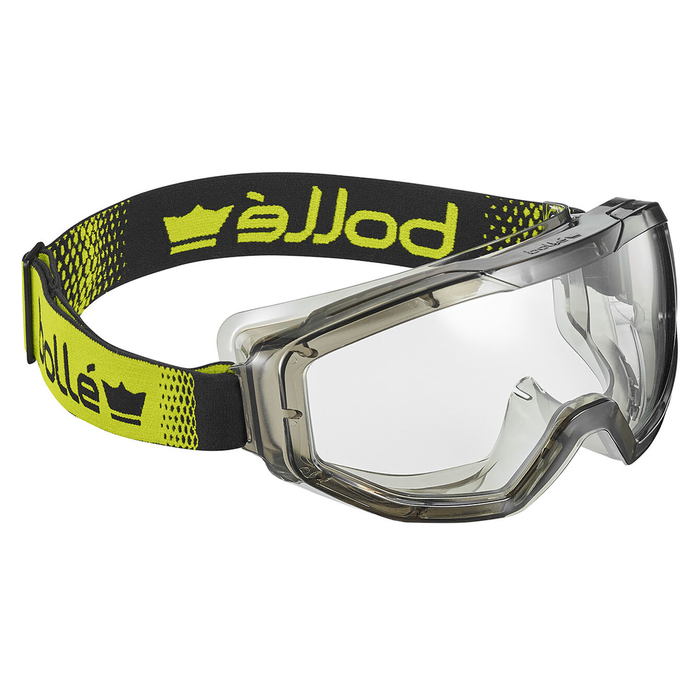 Bolle GLOBEN10W Globe Safety Goggles, Top & Bottom Vented, Clear PC Lens w/ Platinium Lite Coating - Safety Solutions Singapore