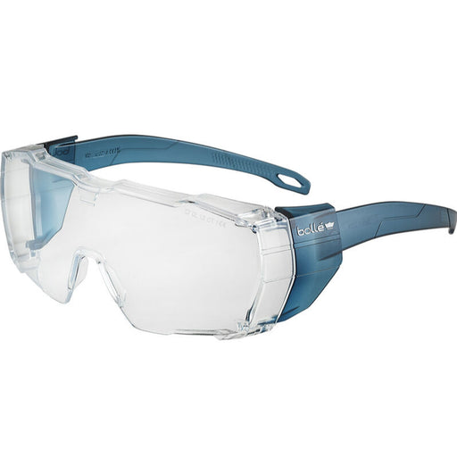 Bolle SWIOTN10U Swift OTG Safety Overspecs, Clear PC Lens w/ Platinium Lite ASAF, Blue PC Temples - Safety Solutions Singapore