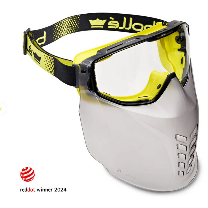 Bolle UNIVERSAL GOGGLE PC Clear Platinum Top Bottom Indirect Vented Bottom Sealed With Neoprene S - Safety Solutions Singapore