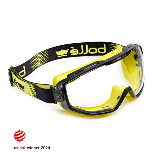 Bolle UNIVERSAL GOGGLE PC Clear Platinum Top Bottom Indirect Vented Bottom Sealed With Neoprene S - Safety Solutions Singapore