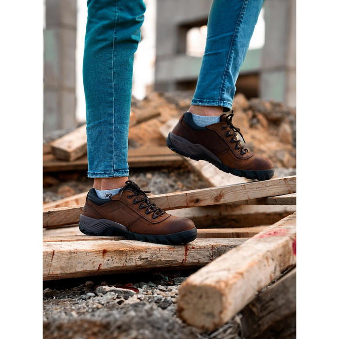 Caterpillar P90212 Terbium Composite Toe Full Leather Safety Shoes, Moondance / Brown