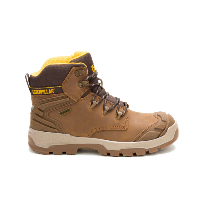 Caterpillar P91816 Striver XL Waterproof Steel Toe Boots, ASTM F2413-24, Pyramid Brown, Size US - Safety Solutions Singapore