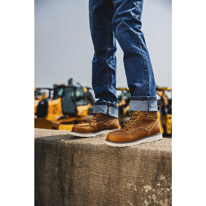 Caterpillar P91834 Reclaimer Wedge Steel Toe Waterproof Leather Boots, ASTM, Colour: Coffee Bean - Safety Solutions Singapore