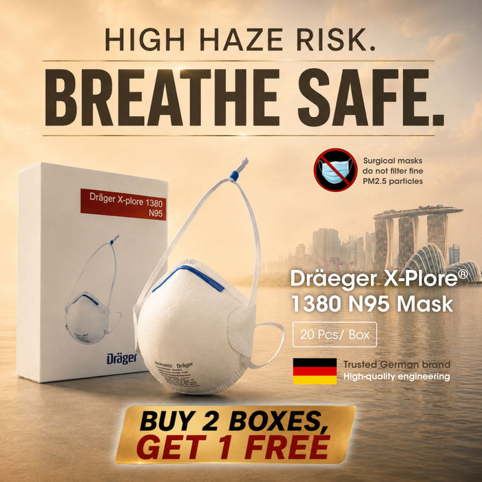 Dräger X-Plore 1380 N95 Disposable Respirator (Mask) - Suitable against Haze / Avian Flu / SARS