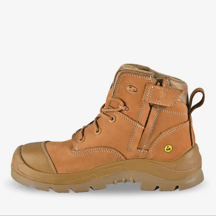 Safety Jogger ALTAR Camel Composite Toe ESD Safety Shoes w/ Side Zip