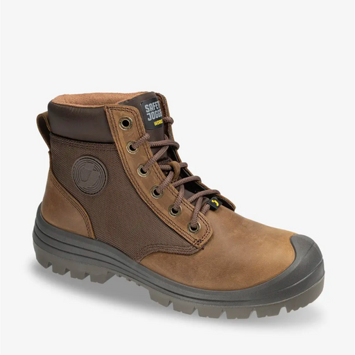 Safety Jogger Dakar EW S3 Mid Cut Lace-Up Safety Shoe, Brown - Safety Solutions Singapore