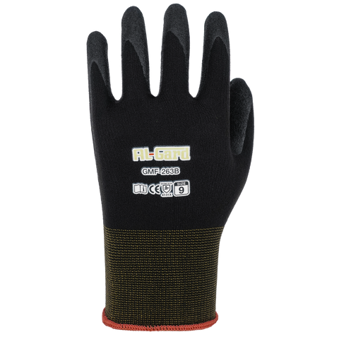 AL-GARD GMF-263B Nitrile Coated Black Nylon Touchscreen Compatible Work Gloves