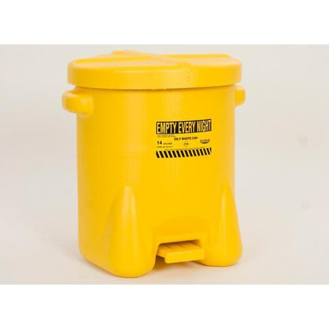 Eagle 937-FLY Oily Waste Can, 14 Gal. Yellow Poly