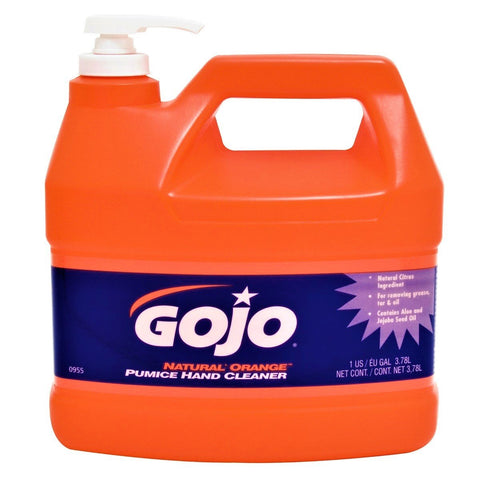 Gojo Natural Orange Pumice Hand Cleaner with Pump Dispenser, 3.78 litres