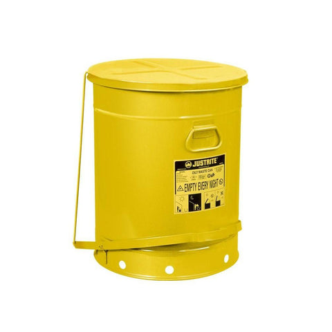 Justrite 09701 21 Gallon Foot Operated Cover Oily Waste Can